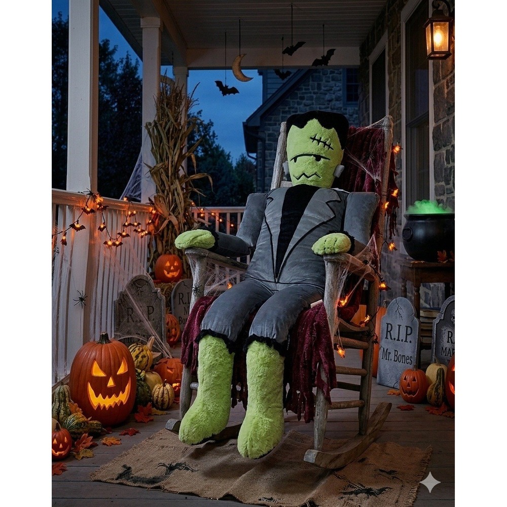 5ft Frankenstein Halloween Buddy Body Pillow Isaac Mizrahi 60x32 NEW Decorative